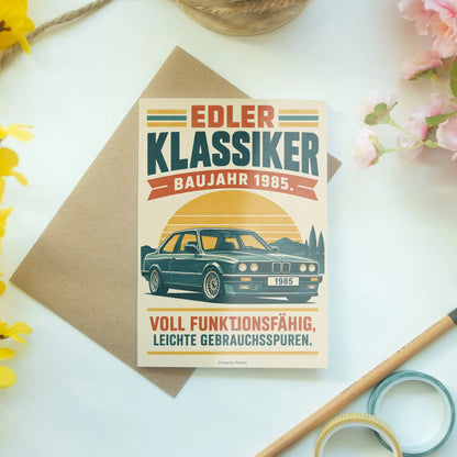 Lustige Geburtstagskarte zum 40. für Männer mit Retroauto|p:2013188|h:6c35aefdc0aa6d853f06666e4573c074