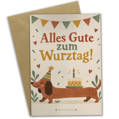 Lustige Geburtstagskarte für Dackelfans mit Partyhut|p:2013196|h:9937fc84650d8303579dfddf19caa7c3