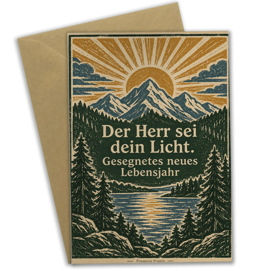 Christliche Geburtstagskarte mit Berglandschaft bei Sonnenaufgang|p:2013214|h:57d15b7df1b4ef0ce6d1b2c5f3e4761f