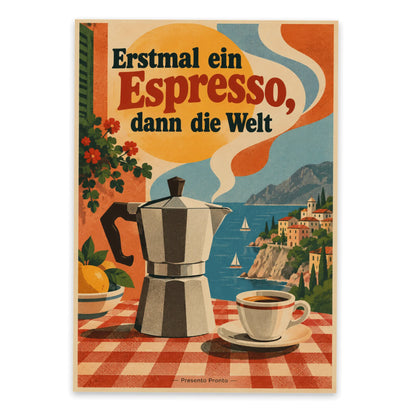 Lustige Italien Postkarte mit Mokkakanne|p:2013220|h:d00c61d75196695665bc8a56ea25c1ef