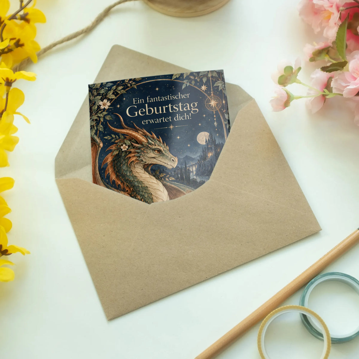 Fantastische Einladungskarte zum Geburtstag mit Drachen|p:2013222|h:51c362aca9e36a9dc9deee0642c62ac8