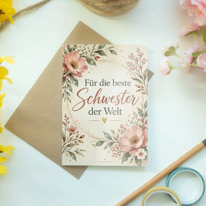 Elegante Geburtstagskarte für die Schwester mit Wildblumen|p:2013227|h:08be080fb9252e9b30c8950d6a3bd8d0