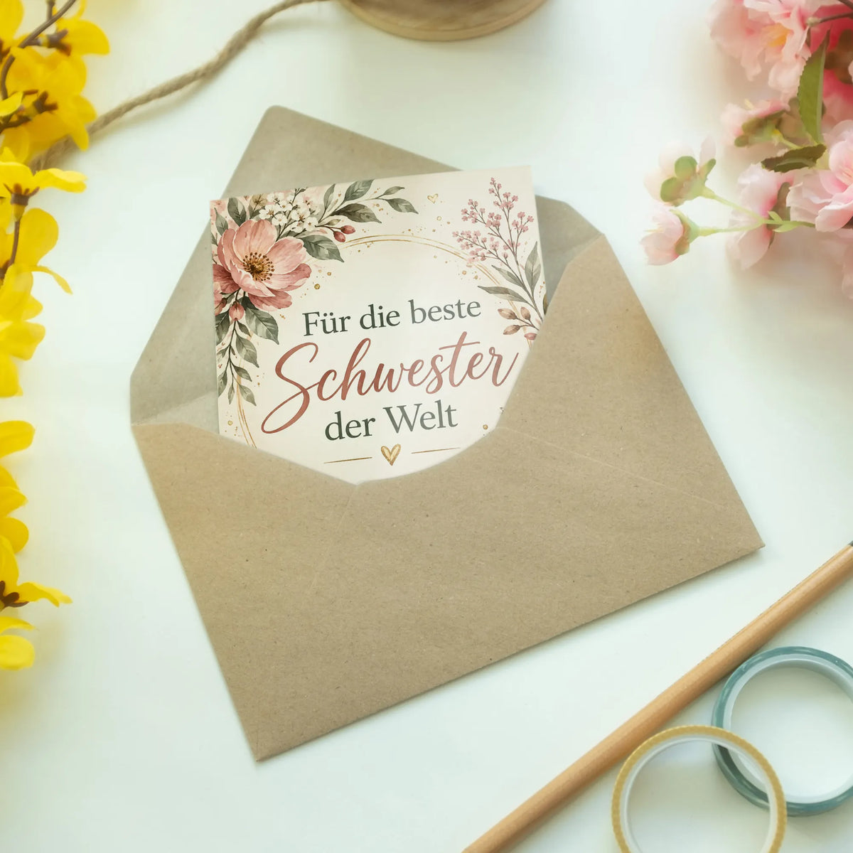 Elegante Geburtstagskarte für die Schwester mit Wildblumen|p:2013227|h:1232e8a8b9c24a0b22cf8656b385365b