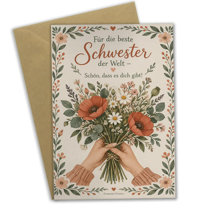 Herzliche Geburtstagskarte für die Schwester mit Blumenstrauß|p:2013230|h:a8db9aa1c24df34fc62f7d67dab5c698