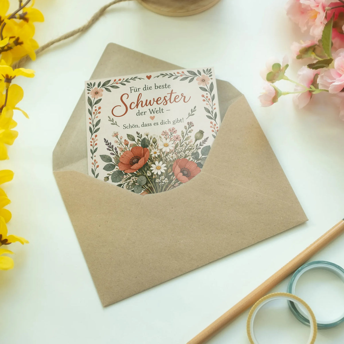 Herzliche Geburtstagskarte für die Schwester mit Blumenstrauß|p:2013230|h:767e95d2c95c250f82aa5686137ca901