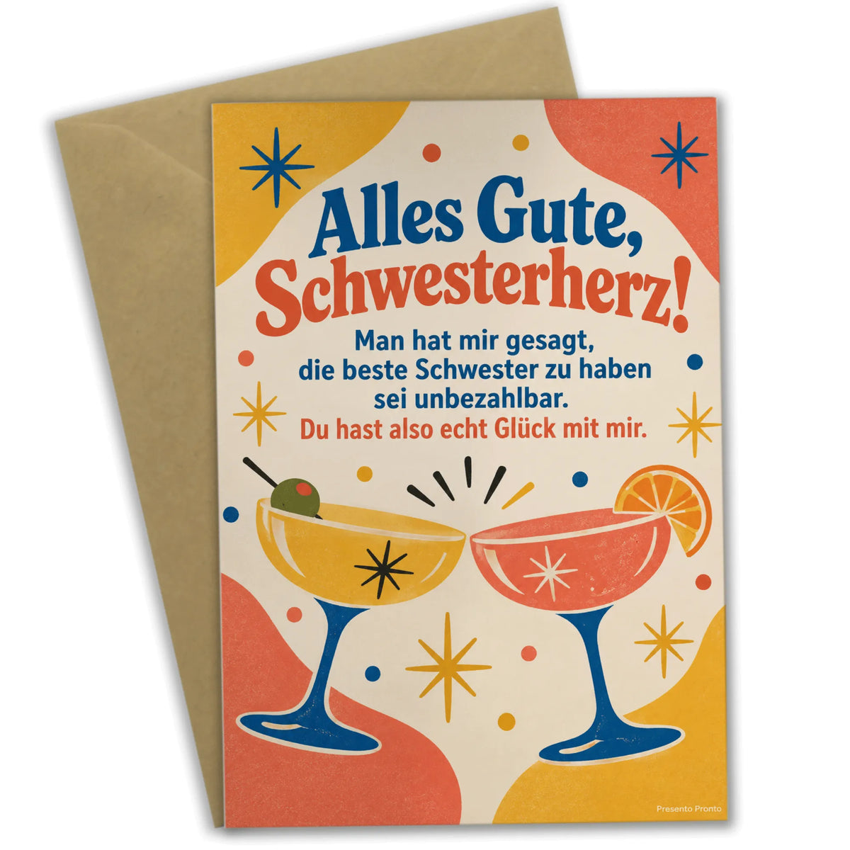 Lustige Geburtstagskarte für die Schwester mit Cocktailgläsern|p:2013231|h:96258662141b3a3feffa4341149cdad0