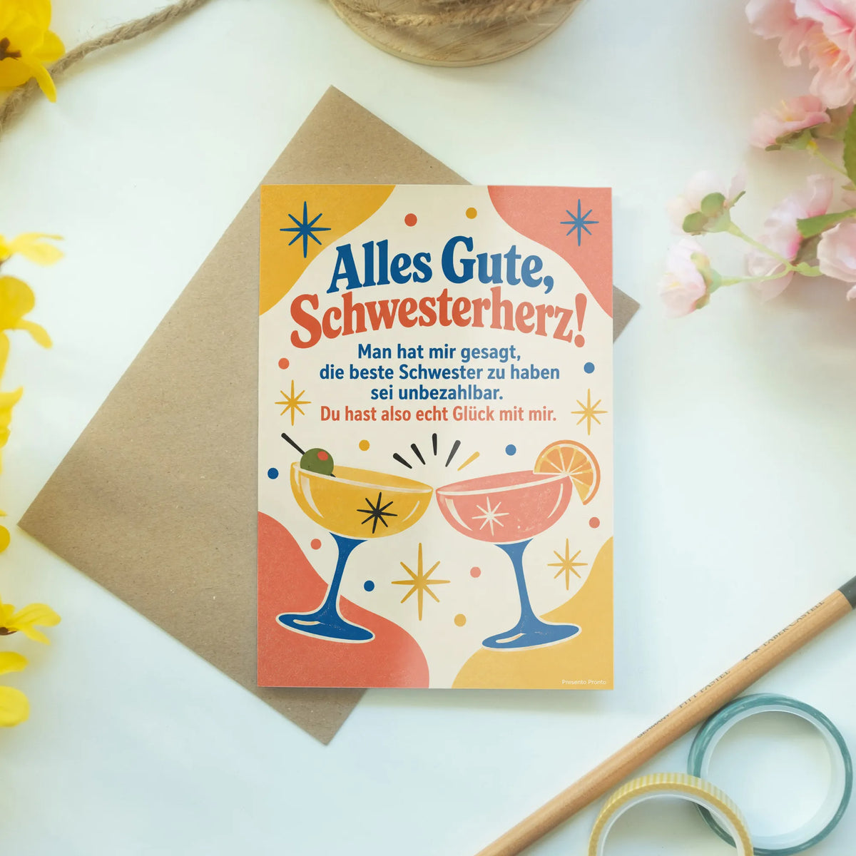 Lustige Geburtstagskarte für die Schwester mit Cocktailgläsern|p:2013231|h:be512954848fb8217d4e86344a938d08