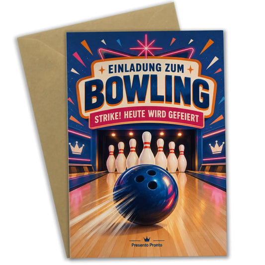 Lustige Einladungskarte zum Bowling mit rollender Kugel|p:2013233|h:c0e73109e58e690781980c647ad3a9a0