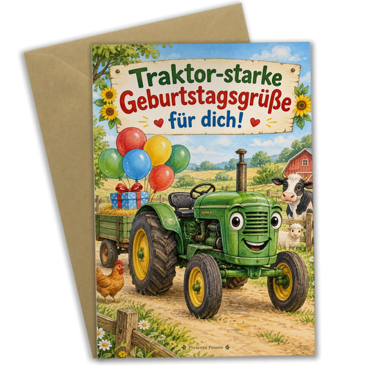 Lustige Geburtstagskarte mit Traktor und Luftballons|p:2013245|h:350cbeb1f5ff7d78169d1b61b9441b1b