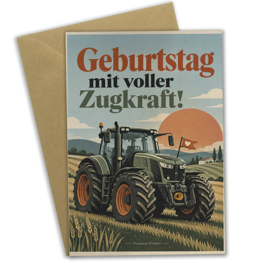 Lustige Geburtstagskarte mit Traktor und Sonne|p:2013246|h:ff7922b339fb61d29ac4043c47294db1