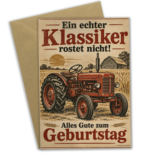 Lustige Geburtstagskarte für Traktorfans mit rotem Traktor|p:2013248|h:42c861645d6becf867254561e2425d50