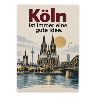 Elegante Postkarte Köln mit Kölner Dom und Rheinbrücke|p:2013250|h:e53959f4bd421a5a8770c1587c57f517