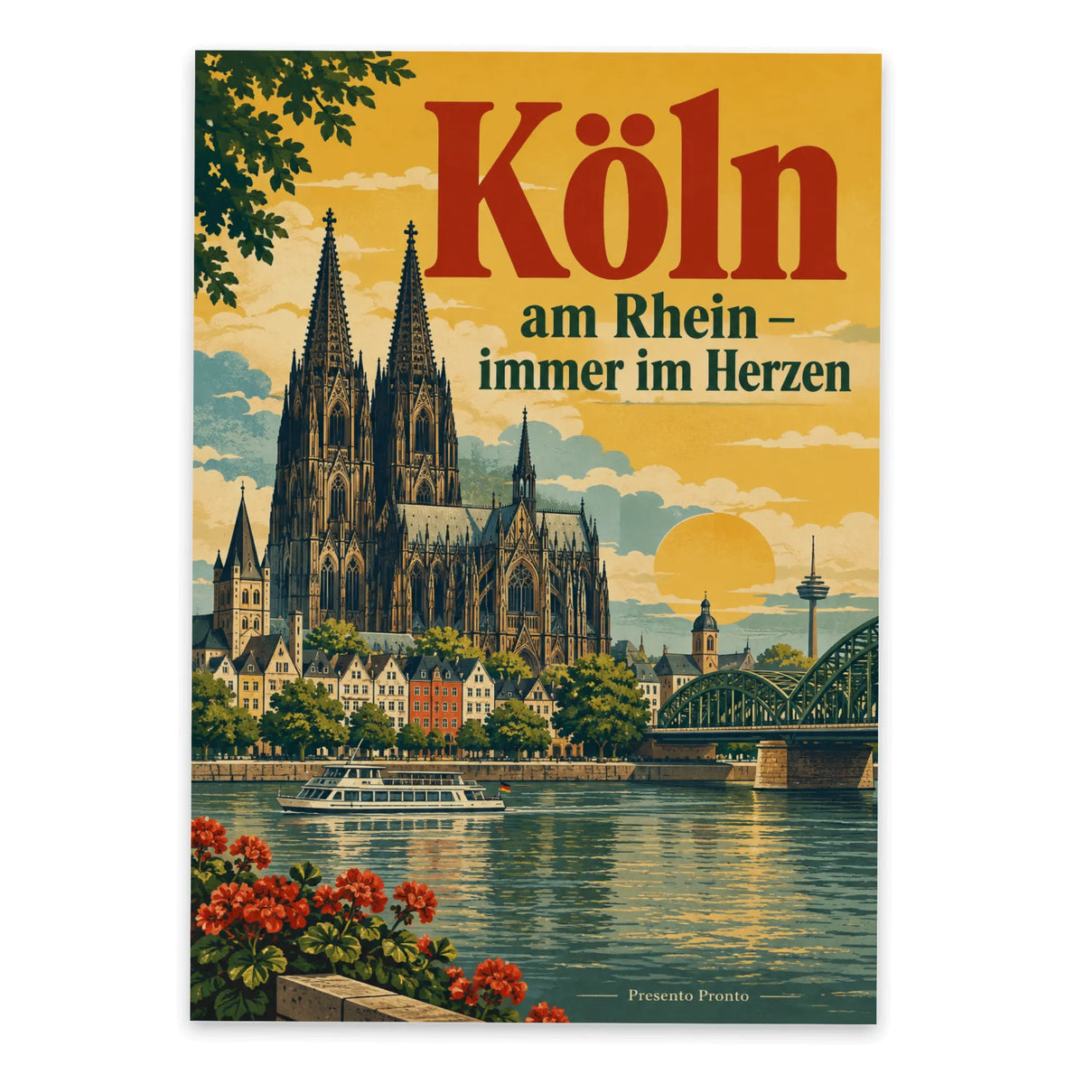 Herzliche Postkarte aus Köln mit Dom am Rhein|p:2013252|h:d65589e025384badca2ceda0c5f85103