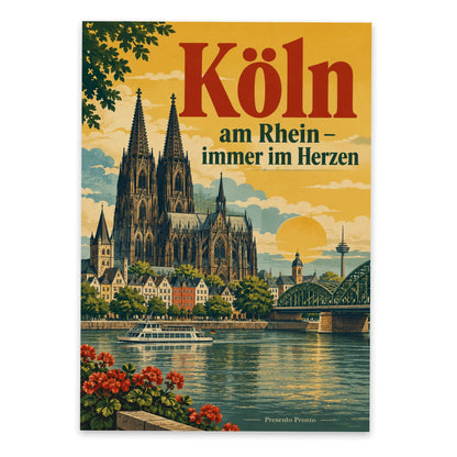 Herzliche Postkarte aus Köln mit Dom am Rhein|p:2013252|h:d65589e025384badca2ceda0c5f85103