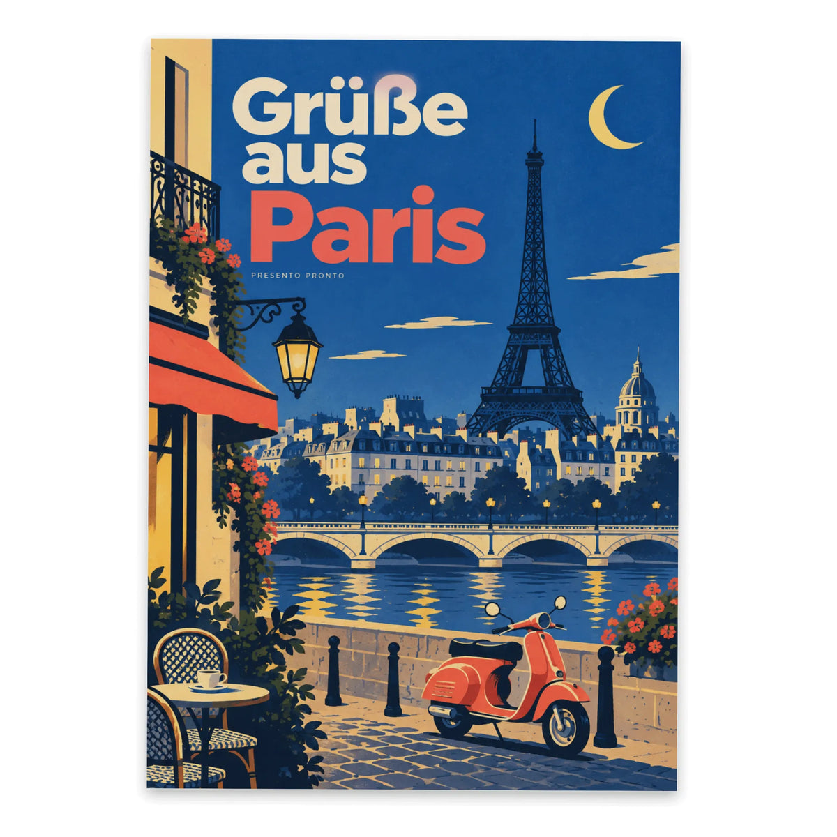 Charmante Urlaubspostkarte aus Paris mit Eiffelturm|p:2013257|h:de2f0fdb3ac7204777593e0f5c6f8692