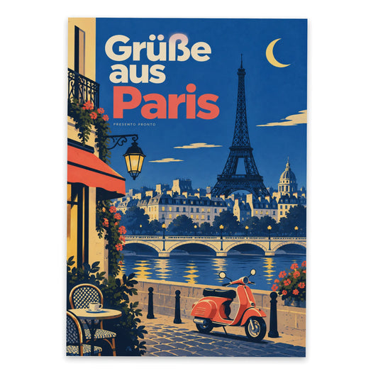 Charmante Urlaubspostkarte aus Paris mit Eiffelturm|p:2013257|h:de2f0fdb3ac7204777593e0f5c6f8692