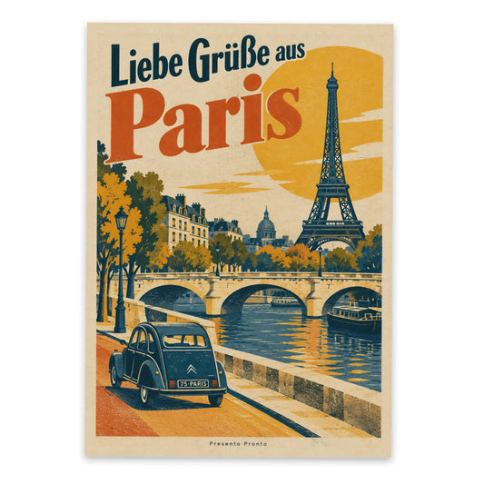 Liebevolle Postkarte aus Paris für Urlaubsgrüße mit Eiffelturm|p:2013260|h:d19ff069e7c64610f8e6af9f0235b3ac