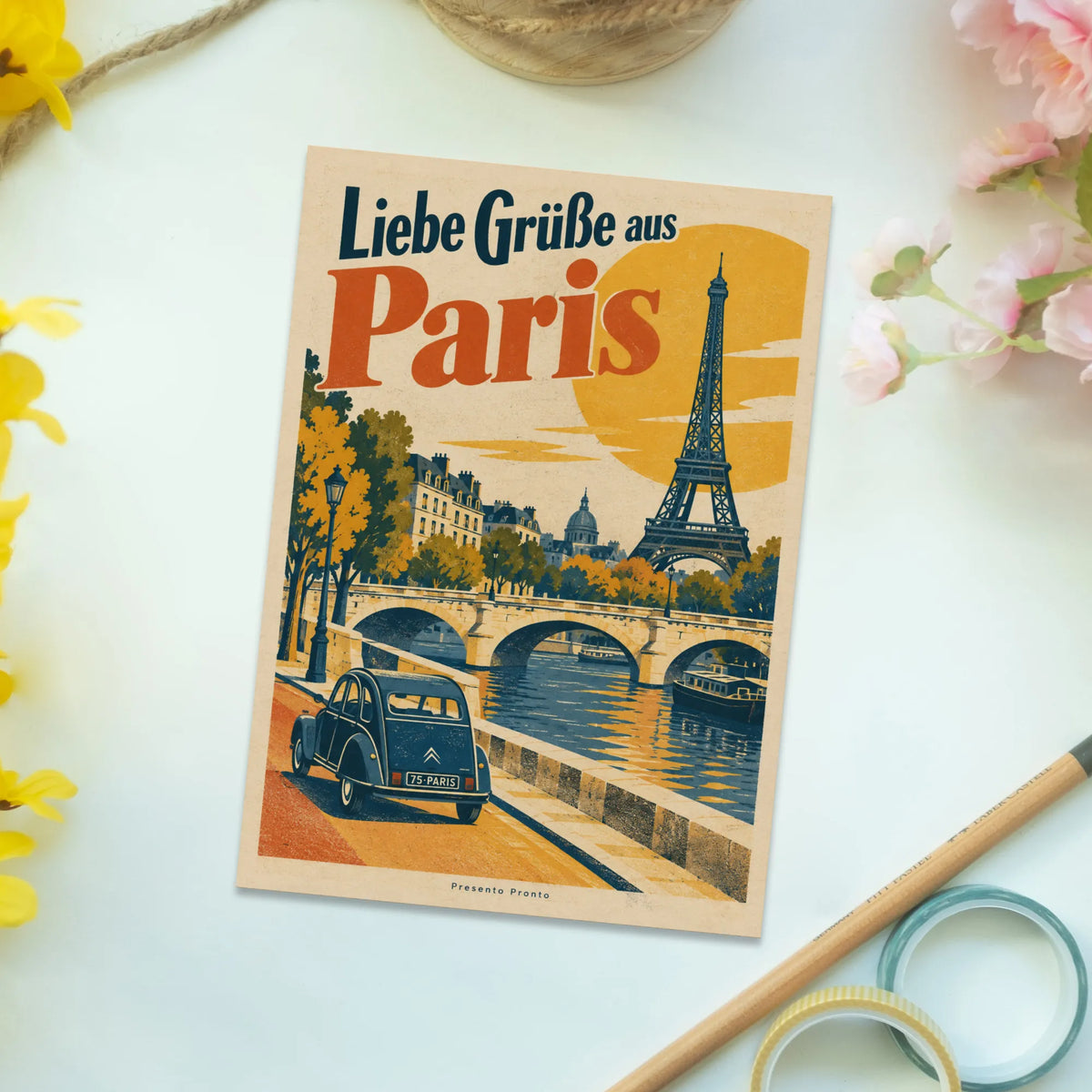 Liebevolle Postkarte aus Paris für Urlaubsgrüße mit Eiffelturm|p:2013260|h:ea4542c21ad306d0a98516d54b35e13d