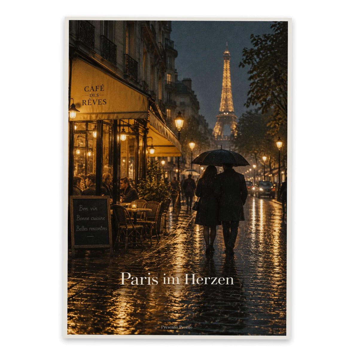 Romantische Postkarte Paris mit Paar im Regen|p:2013261|h:027418f07083cbc2e4d4ee2f7d38863e