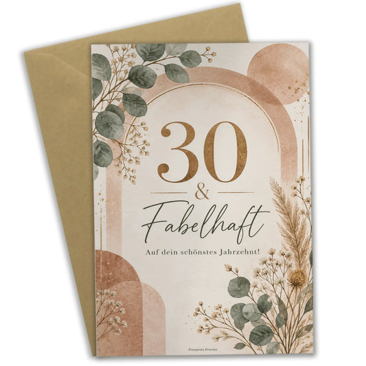 Elegante Geburtstagskarte für Frauen zum 30. mit Eukalyptus|p:2013265|h:041912aca37db46f893799a6daaea64c