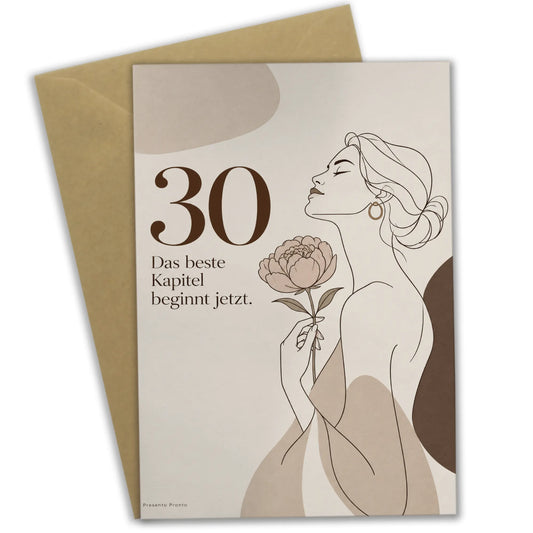Elegante Geburtstagskarte zum 30. für Frauen mit Pfingstrose|p:2013267|h:add89e6a6bd095234e38fcebff87a25f