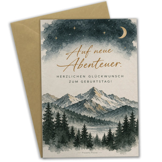 Ruhige Geburtstagskarte für den Freund mit Bergsilhouette|p:2013273|h:720a8c927c44b0f97fc195e3bc8c96b6