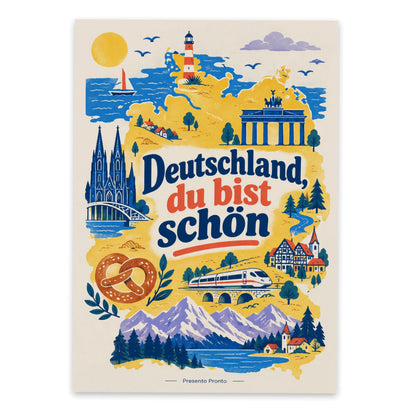 Schöne Postkarte Deutschland für Urlaubsgrüße mit Landkarte|p:2013276|h:4d4c25e8206b81e119d9447aad230449