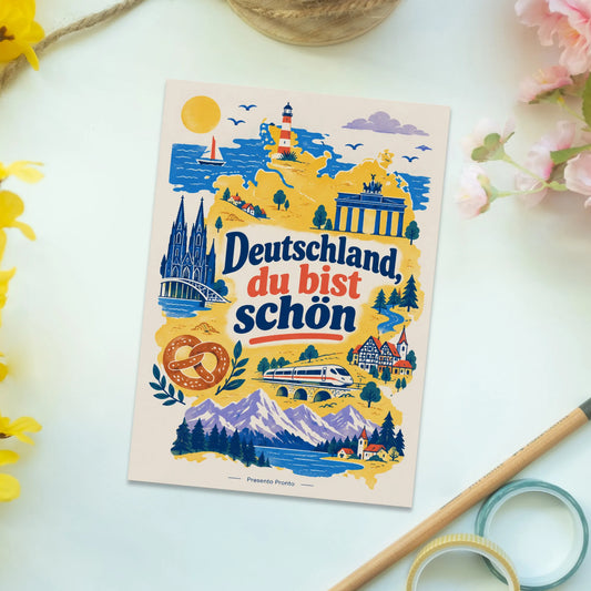 Schöne Postkarte Deutschland für Urlaubsgrüße mit Landkarte|p:2013276|h:375188a9f5f88e14491cf310ba9b2f1c