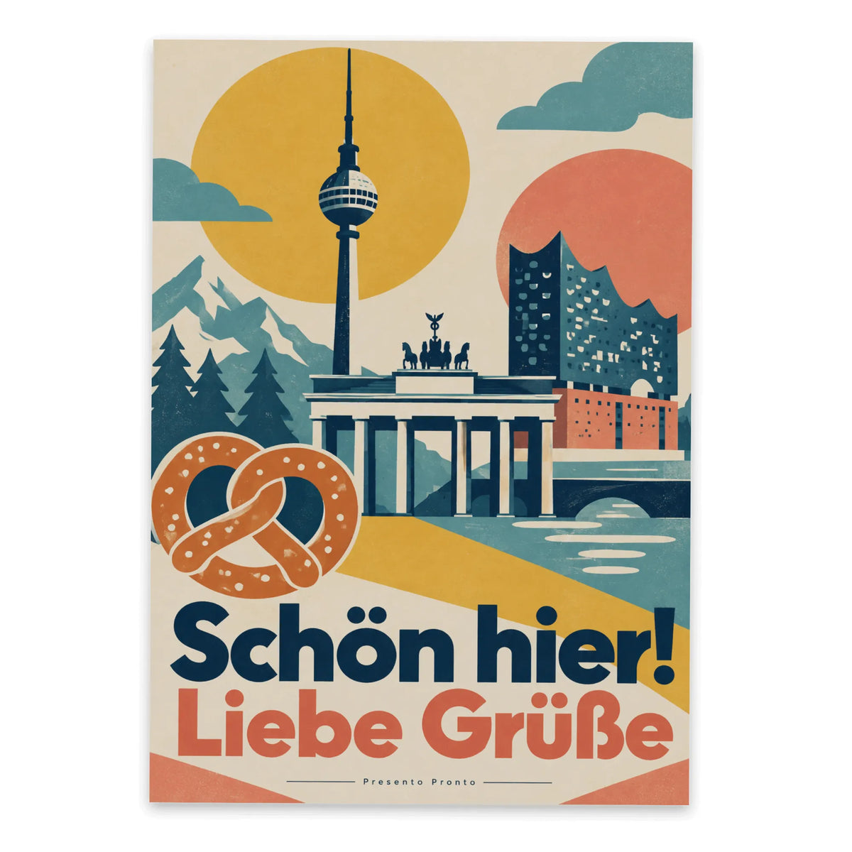 Herzliche Postkarte aus Deutschland mit Fernsehturm für Urlaubsgrüße|p:2013279|h:bea6164b13d379457d2420b5b4d6e0d3