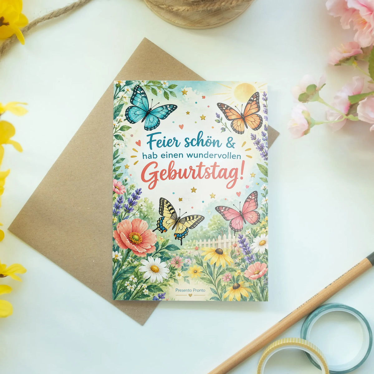 Fröhliche Einladungskarten mit Schmetterlingen zum Geburtstag|p:2013292|h:dd5b1b8e556a779b330fa58fb0c07c77