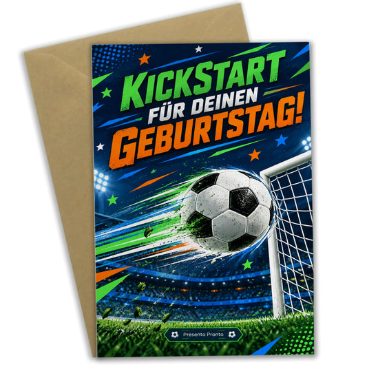 Coole Einladungskarten zum Kindergeburtstag Fußball mit Tor|p:2013298|h:19bdce2a41994fabc2849ddfaf1b2d8d