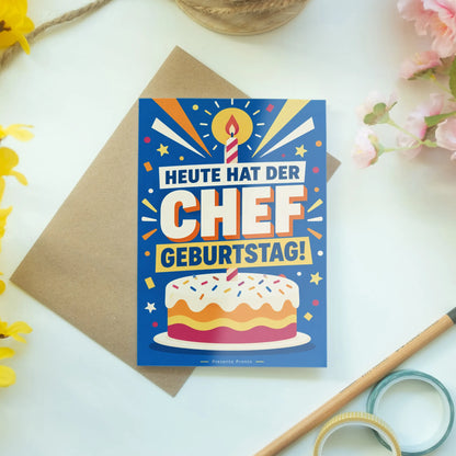 Lustige Geburtstagskarte für den Chef mit Geburtstagskerze|p:2013302|h:9876d218471d2c62788513eae2432a0b
