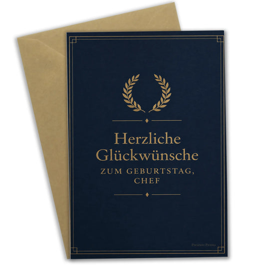 Elegante Geburtstagskarte für den Chef mit goldenem Lorbeerkranz|p:2013304|h:93981a35452fcf8fe36ef3a5aa12a901