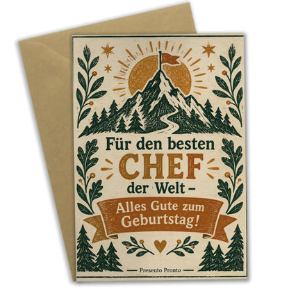 Herzliche Geburtstagskarte für den Chef mit Berggipfel|p:2013305|h:e074f2c44e4b78f021374d8c247e1b8a