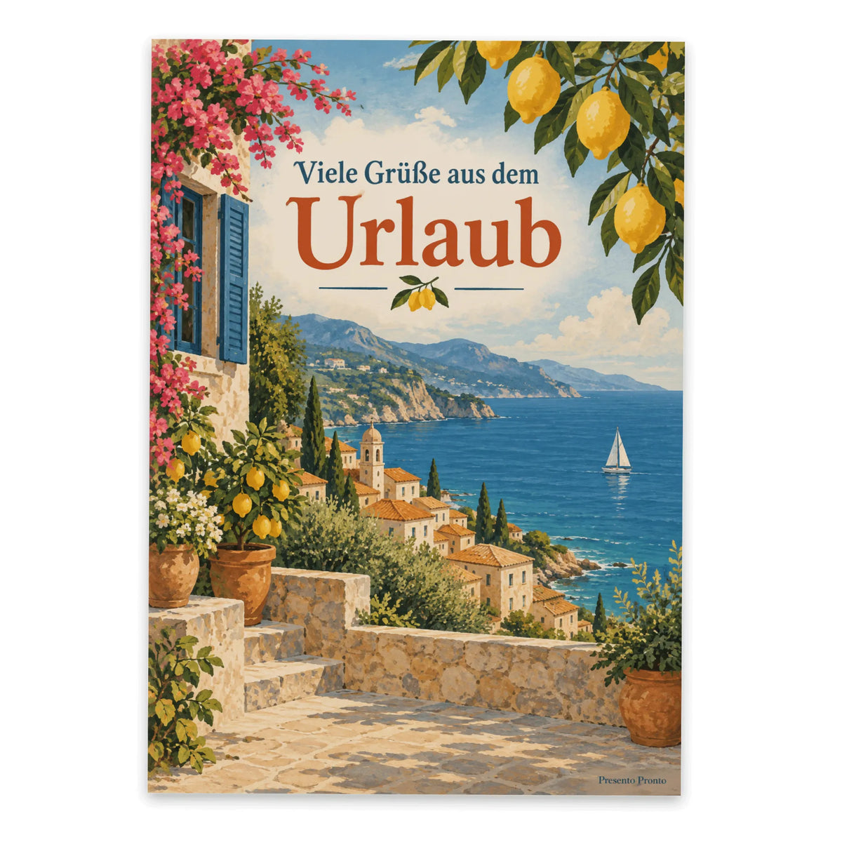 Herzliche Postkarte aus dem Urlaub mit mediterraner Küste|p:2013306|h:72bf8a8f02239ea92f37f0fb29703a93