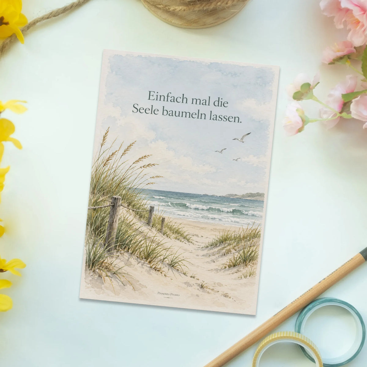 Ruhige Postkarte für Urlaub mit Dünen am Meer|p:2013311|h:9ed6235ff98e5328a700b1fe7ce8b11e