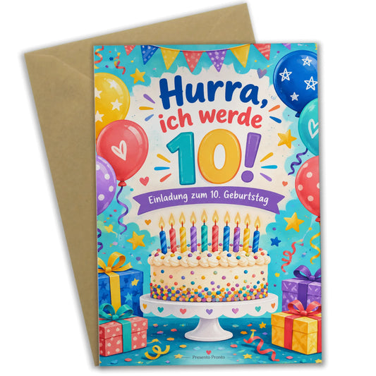 Fröhliche Einladungskarten zum 10. Geburtstag mit Luftballons|p:2013322|h:db7734c47bb591d312d56f62f4624736