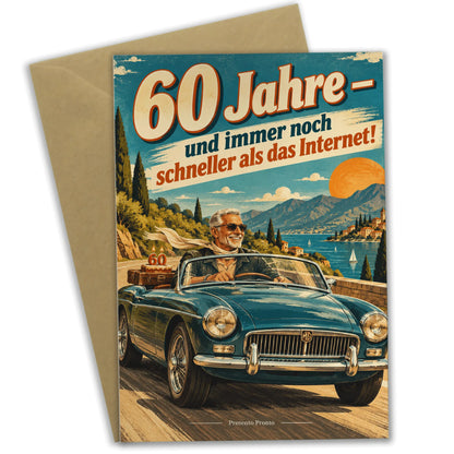 Lustige Geburtstagskarte zum 60. für Männer mit Oldtimer|p:2013328|h:358ea1749730a93e3eb0f0250d16f95e