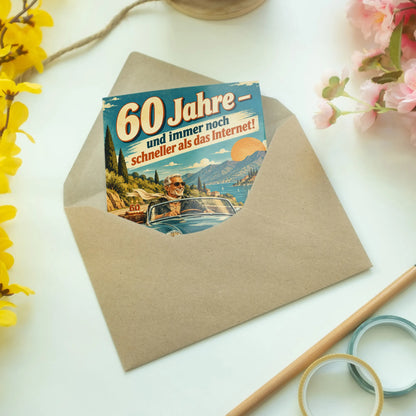 Lustige Geburtstagskarte zum 60. für Männer mit Oldtimer|p:2013328|h:c647ae37874580af3adf0c96ba459749