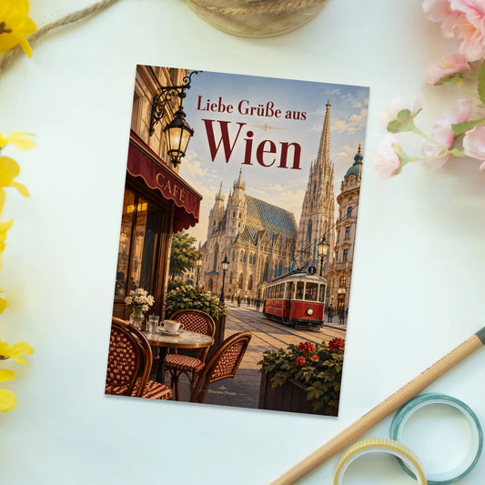 Elegante Urlaubspostkarte aus Wien mit Stephansdom|p:2013333|h:cac2bf917982c36e604ce4bb606c4d1f