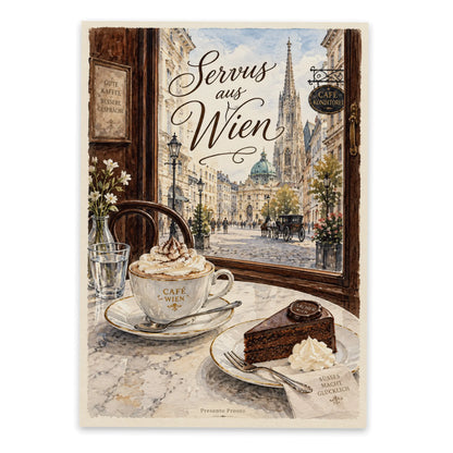 Herzliche Urlaubspostkarte aus Wien mit Kaffeehaus|p:2013339|h:25ba21b4d2cbbabc75014a1002c16234