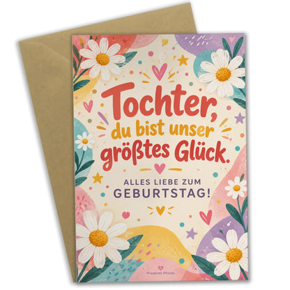 Fröhliche Geburtstagskarte für die Tochter mit Gänseblümchen|p:2013345|h:853599c2c357f87d7ed5dc144fab4f9a
