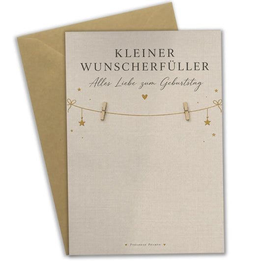 Liebevolle Geburtstagskarte für Geldgeschenke mit goldener Wäscheleine|p:2013351|h:af75766686fa85a3f3add10b69429a17