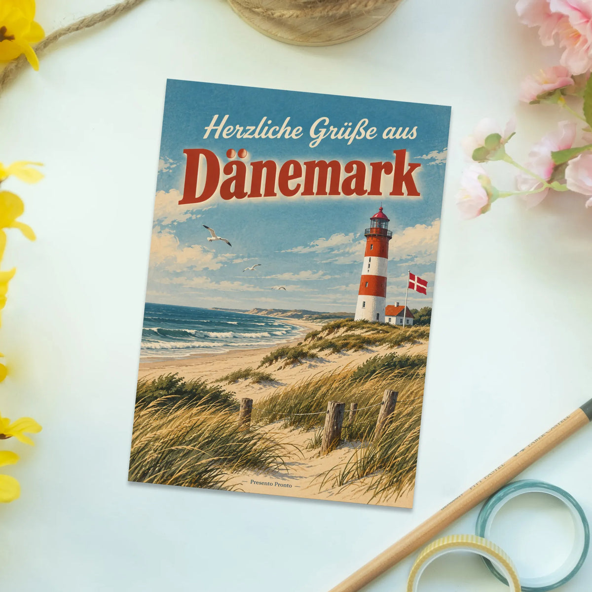 Herzliche Postkarte aus Dänemark mit Leuchtturm|p:2013353|h:5309ae23ac3e3804f8974a4f3cf7f4ce