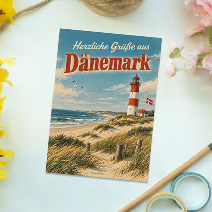 Herzliche Postkarte aus Dänemark mit Leuchtturm|p:2013353|h:5309ae23ac3e3804f8974a4f3cf7f4ce
