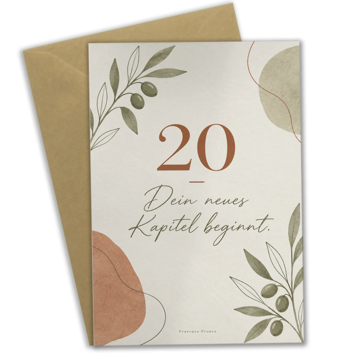 Elegante Geburtstagskarte zum 20. Geburtstag Olivenzweige|p:2013361|h:d836ab47f94214e8be88760f53e6b4dc