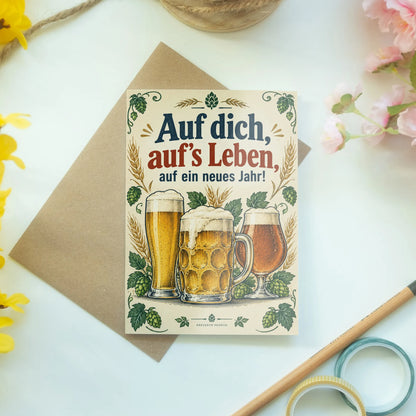 Lustige Geburtstagskarte für Bierliebhaber mit drei Biergläsern|p:2013362|h:e98e3143e37a676065d57e5ebbd0243c