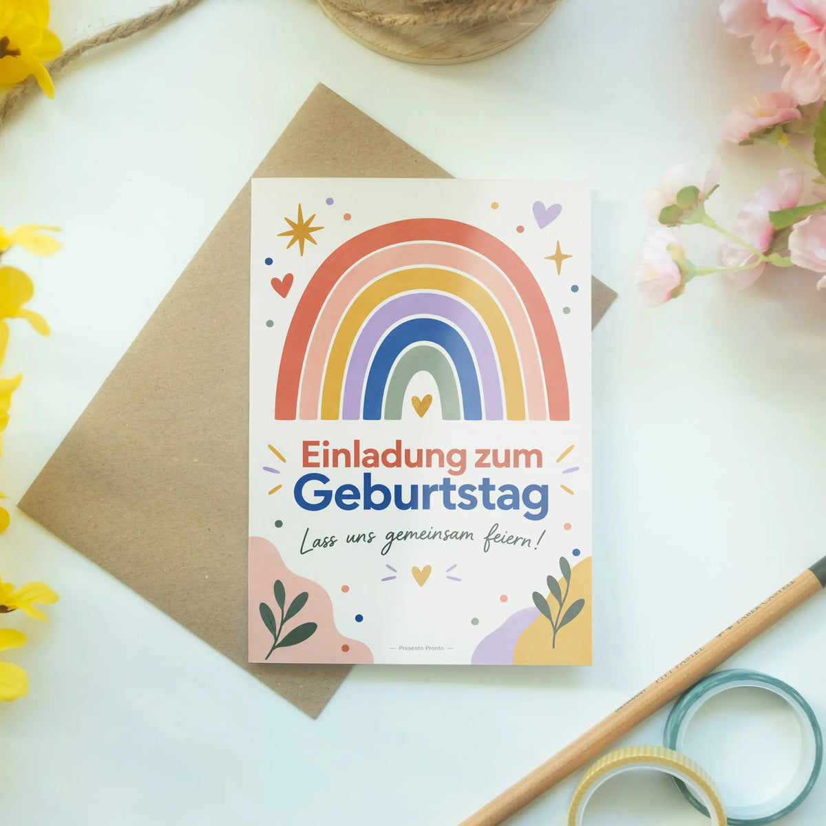 Fröhliche Einladungskarten zum Geburtstag mit Regenbogen|p:2013387|h:2e06812673f58b99556ef9d656005d1c