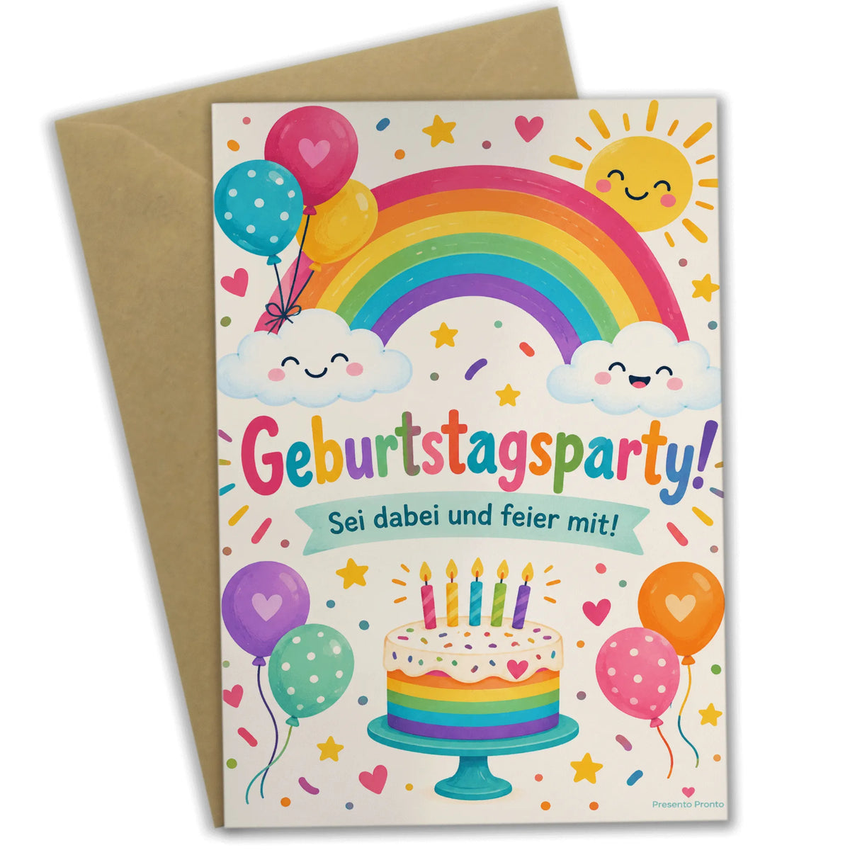Fröhliche Einladungskarten zum Regenbogengeburtstag mit Luftballons|p:2013388|h:0f6f775298e8e14d1a21ac1f4a8d1bca