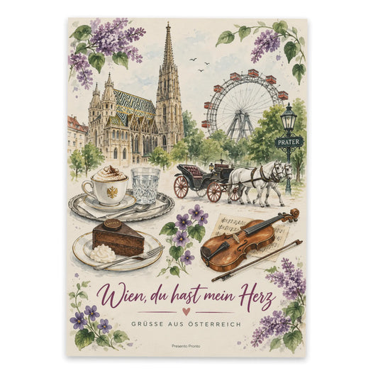 Herzliche Postkarte aus Österreich für Wien Fans mit Stephansdom|p:2013393|h:dffd8e4f43c290367343d0577e8a5545